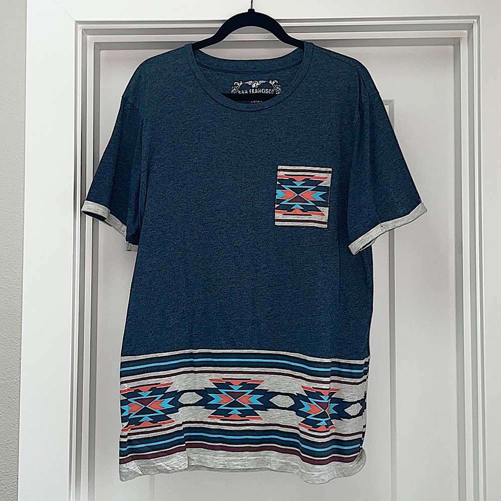 Navy Blue Aztec Print Shirt